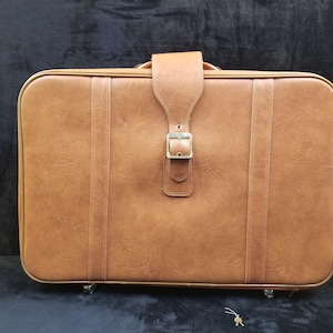 Vintage Suitcase Luggage Brown 26 x 21 x 6 inches