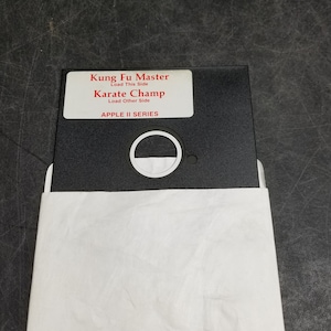 Vintage Kung Fu Master & Karate Champ Apple II Games Floppy Diskette 5.25 Untested