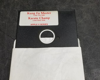 Disquete vintage para Apple II Games, mestre de Kung Fu e campeão de caratê, 5.25, não testado