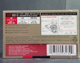 ビンテージ ソニー HF 60 カセットテープ - 新品未開封 4本セット