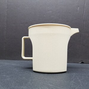 Vintage Tupperware Creamer 1414 Beige & Grey With Lid Pitcher Cream