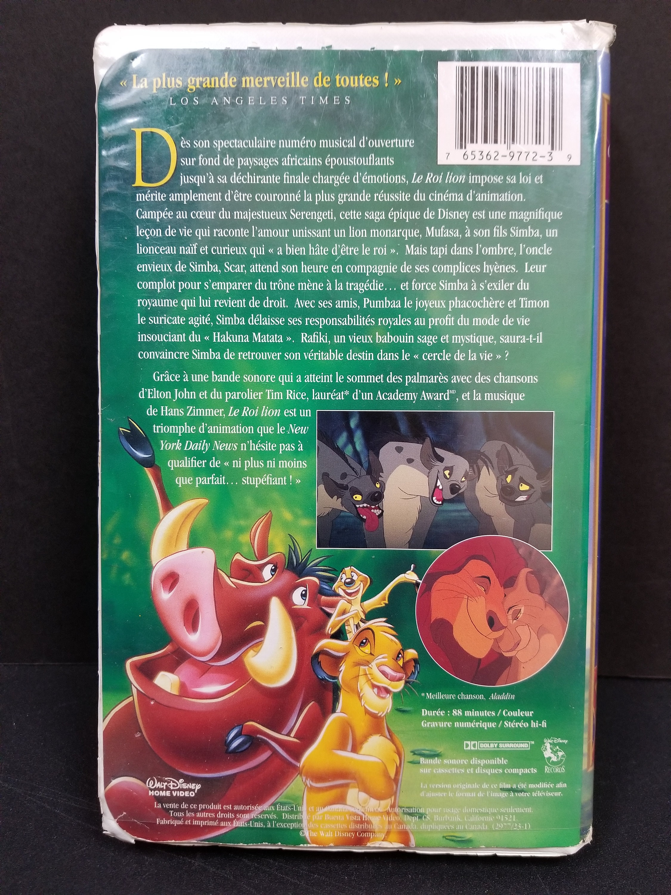 Le Roi Lion french Version of the Lion King Walt Disney VHS 