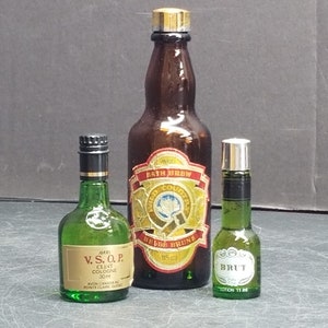 Vintage Avon Set von 3 Alchool Flasche After Shave 2 Düfte