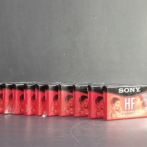 Vintage Sony Lot Of 10 Cassette Tapes C-90Hfl High Fidelity Type I New Sealed