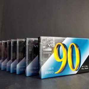 Vintage VCI Lote De 9 Cintas de Cassette Estéreo Hifi 90 Minutos Nuevo Sellado