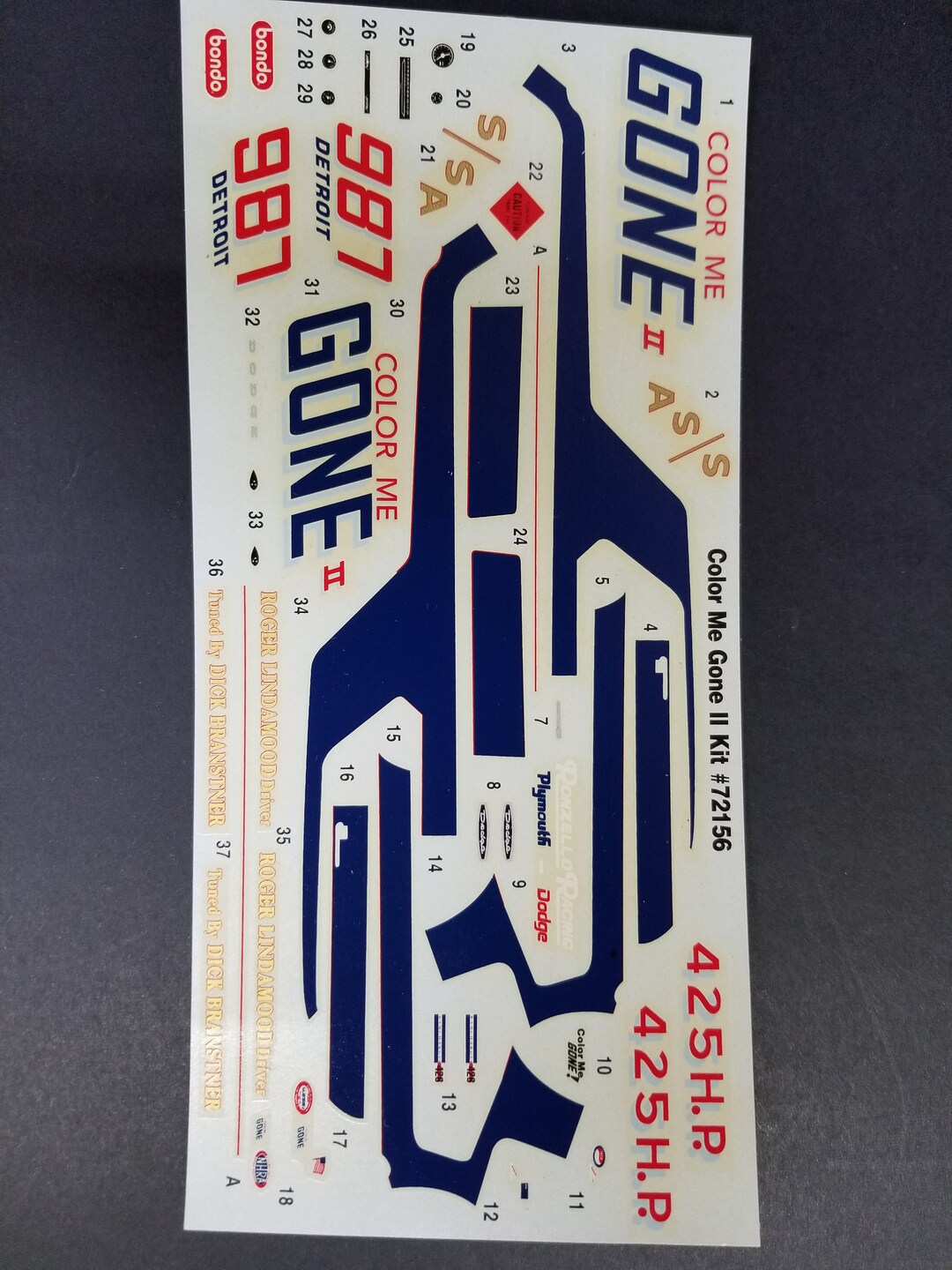 Brand New Decal Set Sheet for Model Car Kit Read Description - Etsy