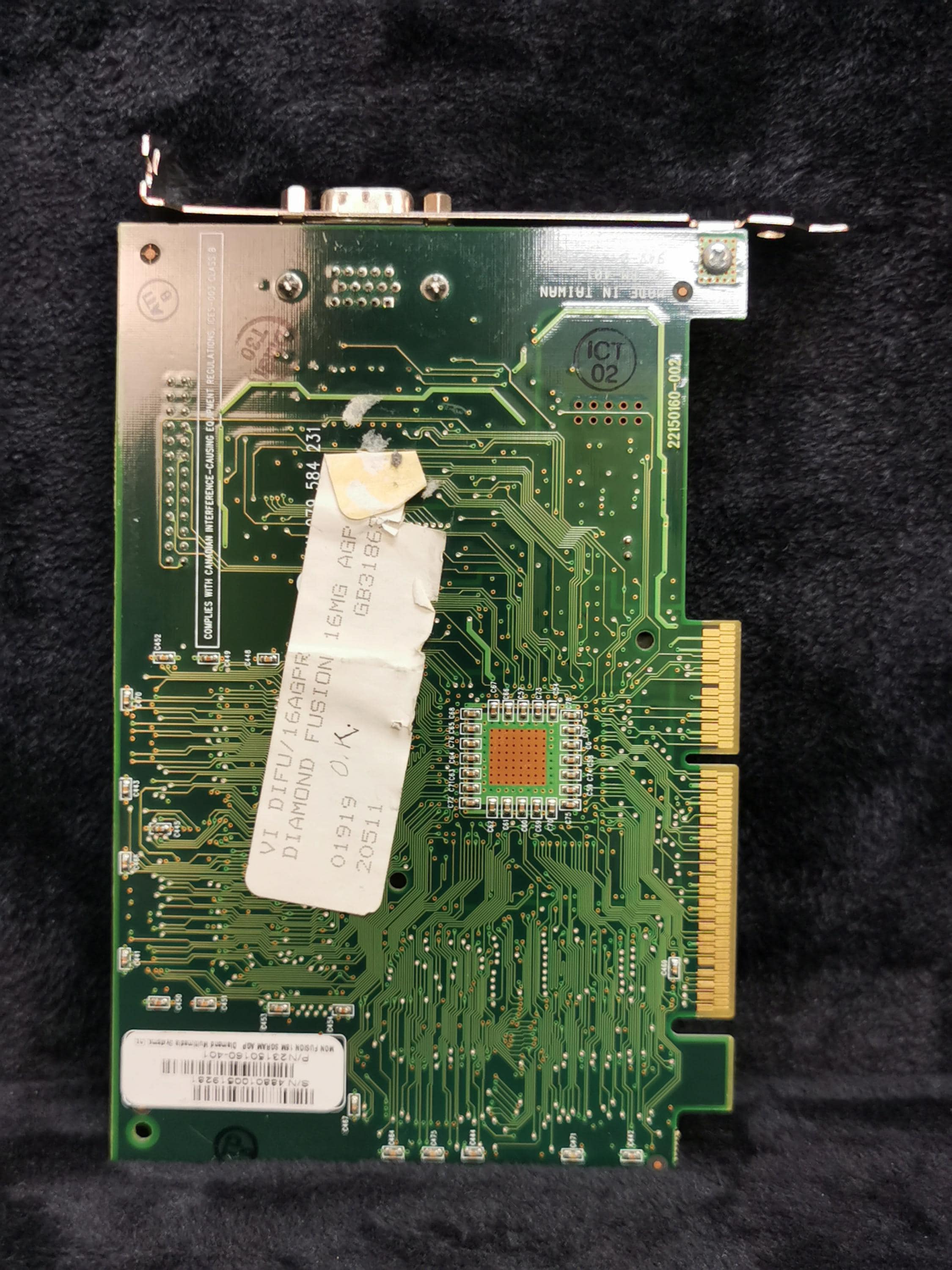 Vintage Diamond Fusion 3dfx Voodooo Banshee 16mb Sgram Agp Video