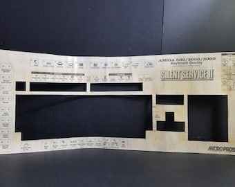 Vintage Commodore Amiga A500/2000 Silent Service II Keyboard Overlay