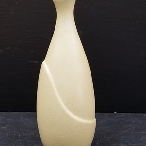 Vintage Ceramic Vase Beauce 11in. Cartier 3425 Beige