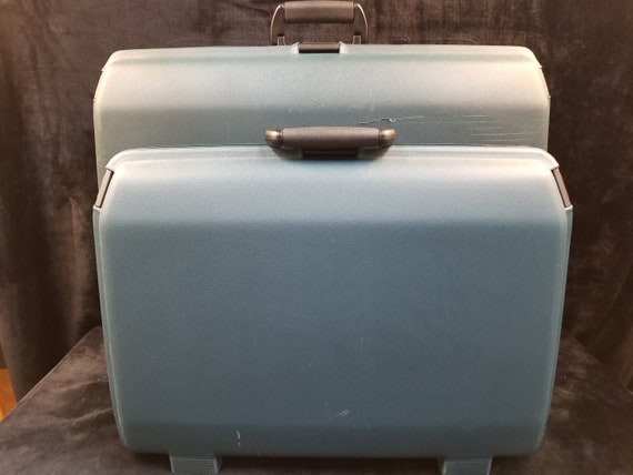Vintage Samsonite Set of 2 Suitcases Luggage Navy… - image 3