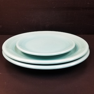Vintage Rio Century Stoneware Salad & Dinner Plates Turquoise Blue 3 Pieces
