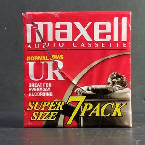 Vintage Lot Of 7 Maxell Audio Cassette UR 90 Normal Bias New Sealed