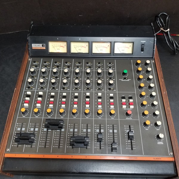 Vintage Teac Model 3 Tascam Series Audio Mixer Mixing Console 8 Channels Working