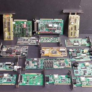 Lot of 16 Controllers/VGA Cards/Ethernet Cards for Vintage PC Not Tested