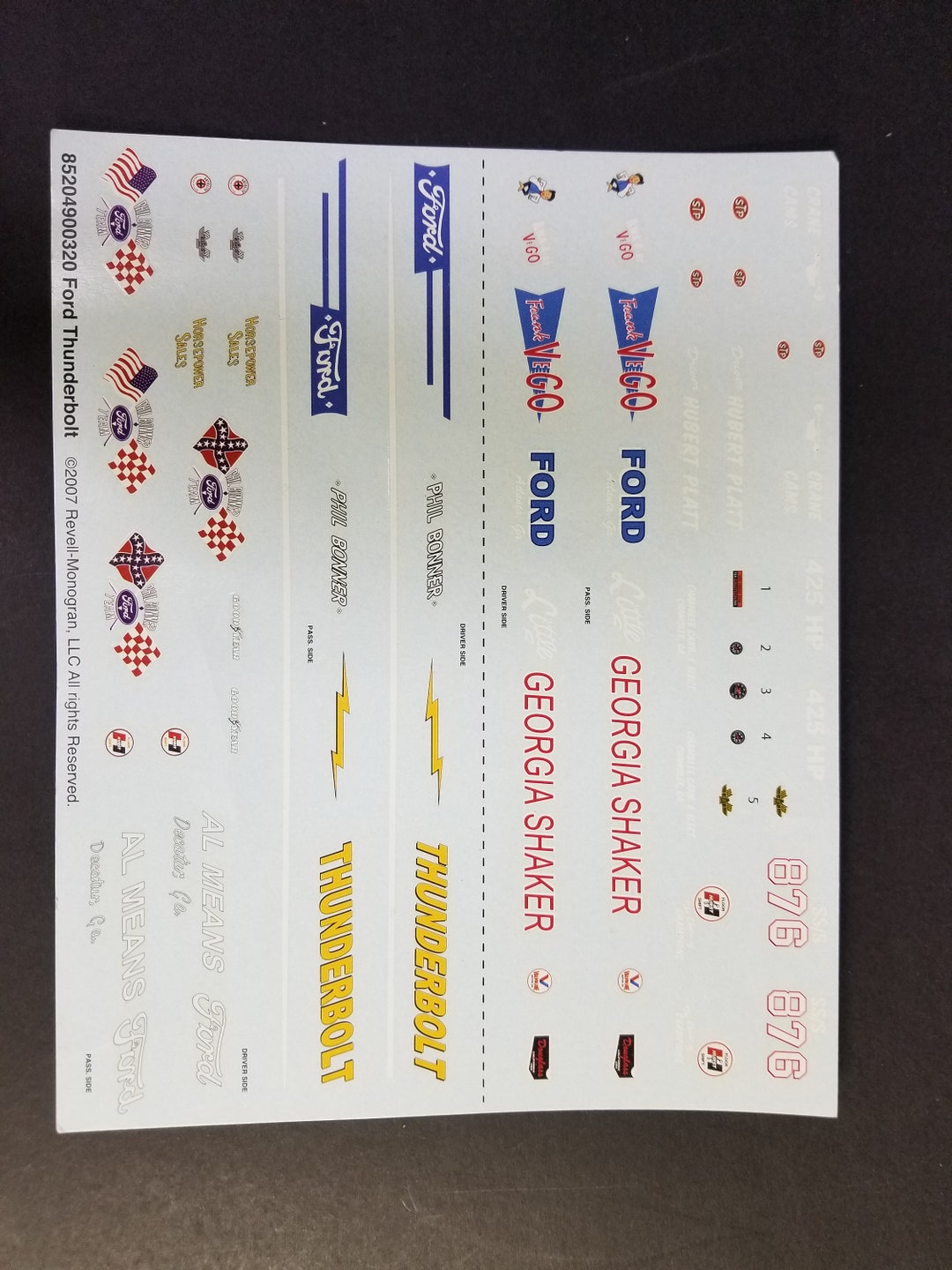 Brand New Decal Set Sheet for Model Car Kit Read Description Etsy
