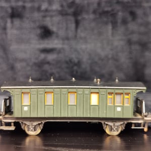 Vintage Fleischmann HO Escala Pasajeros Autocar Coche Verde
