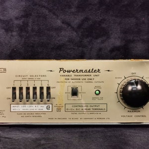 Vintage Hammant and Morgan Powermaster Variable Transformer Unit Controller Tested Working