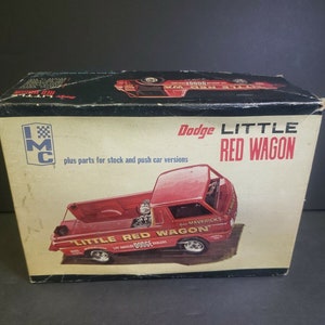 VTG IMC 107-200 1/25 1966 Dodge Little Red Wagon Box Kit aparência parcialmente construída
