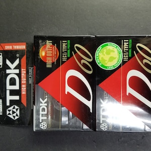 Vintage TDK Pack Of 2 Cassette Tapes D60 High Output Type I New Sealed