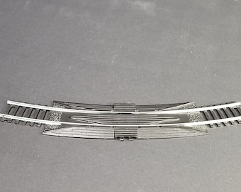 Sección de vía de encarrilador terminal R de 18" de Bachmann Railroad, escala HO, acero plateado