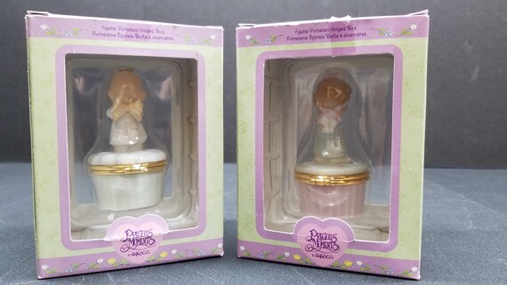 Lot of 2 Precious Moments by Enesco Figural Porcelain Hinged - Etsy