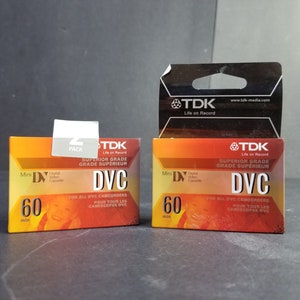 Vintage TDK Pack Of 2 Camcorder Videocassette Dvc-60 New Sealed