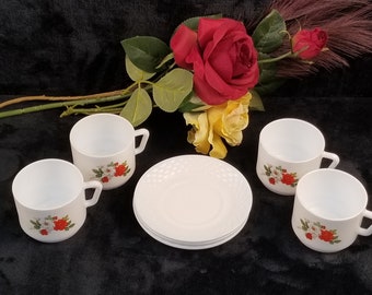 1970 年代のヴィンテージ ARCOPAL オパールウェア コーヒー カップ 6