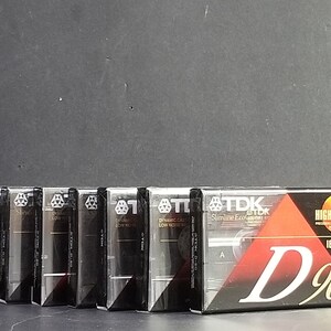 Vintage TDK Lot Of 7 Cassette Tapes D90 High Output Type I New Sealed