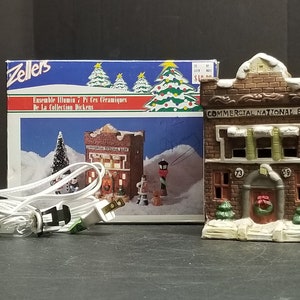 Vintage Zellers CSA Lighted Commercial National Bank Collectors of Ceramic