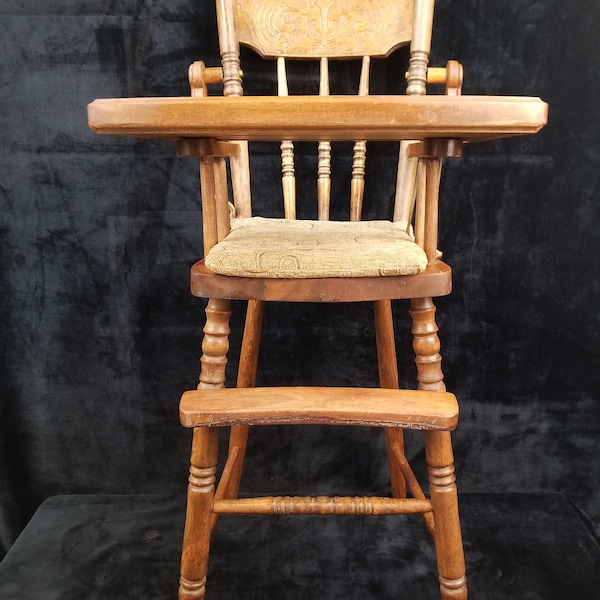 Wooden High Chair Etsy