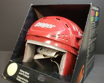 Vintage Cooper XL7S Small Red Ice Hockey Helmet - New Old Stock (NOS)