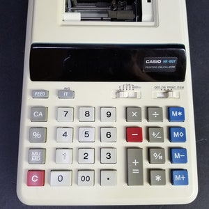 Vintage Casio HR-100T Batery Operated Digital Display Portable Printing Calculator