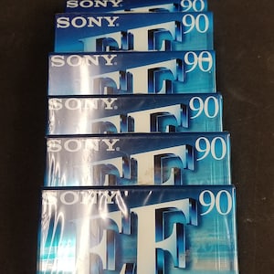 Vintage Sony Lot Of 6 Cassette Tapes C-90Efb Excellent Fidelity Type I New Sealed