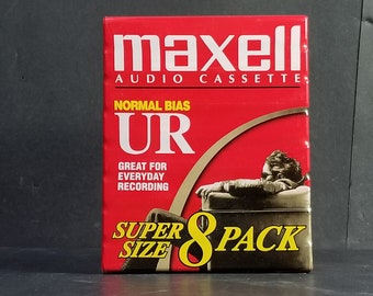 Vintage Lot Of 8 Maxell Audio Cassette UR 60 Normal Bias New Sealed