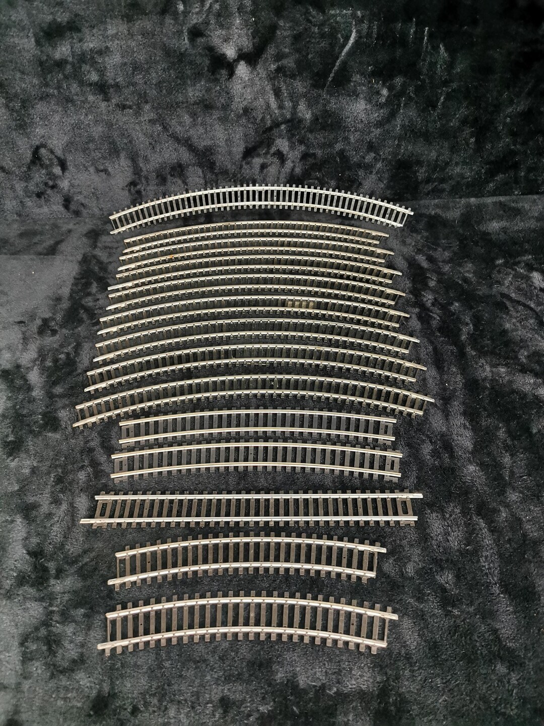 Vintage HO Scale Straight and Curved Track Section Nickel Black Made in ...
