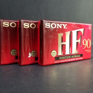 Vintage Sony Lot Of 3 Cassette Tapes C-90Hfb High Fidelity Type I New Sealed