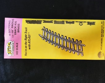 Vintage Atlas HO Scale Brass Track: 18" Radius, 4-Sections - Lot of 5