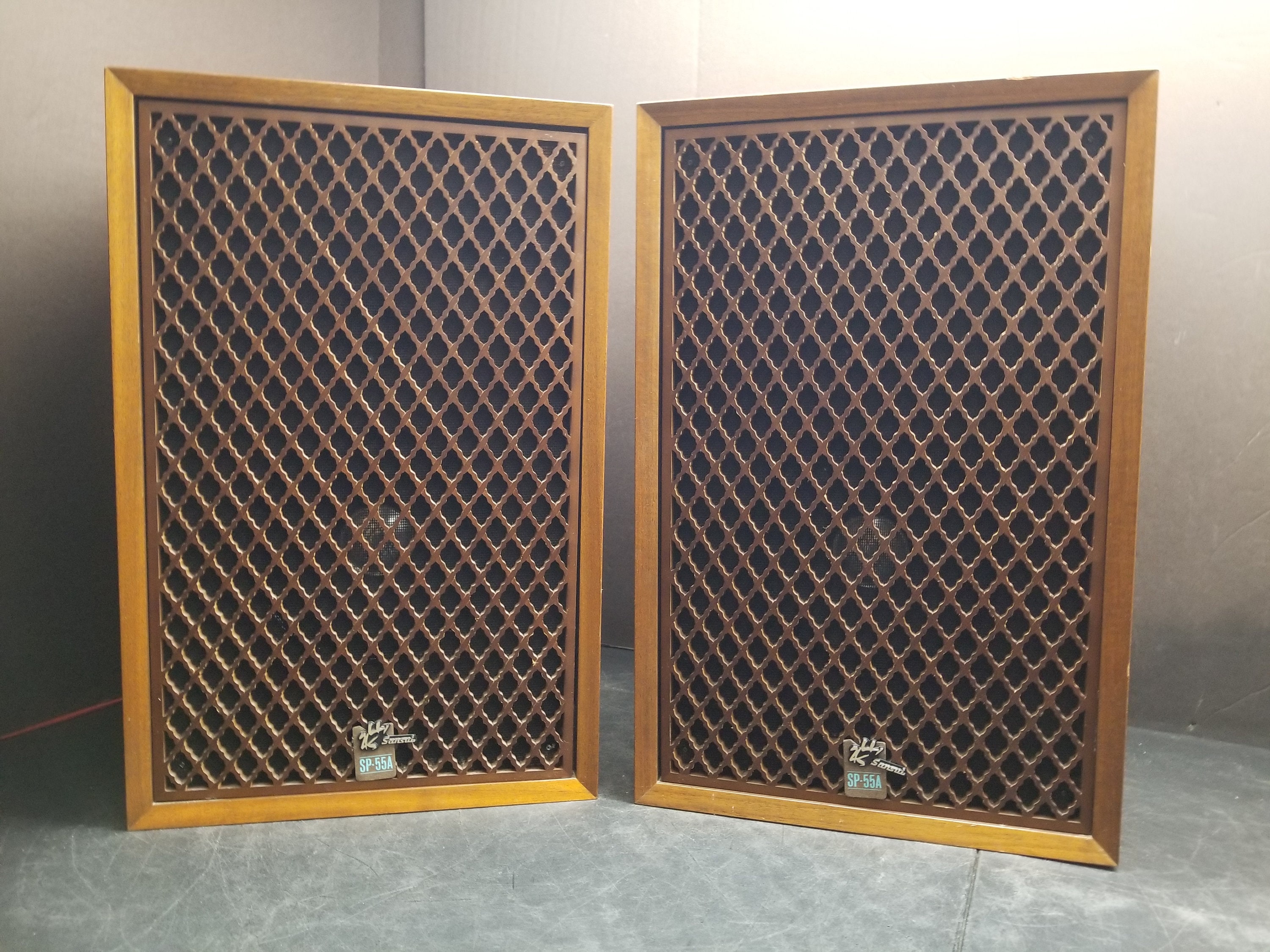 Vintage Sansui Pair of 2-way Speaker System Model Sp-55a Tested
