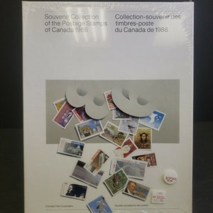 Annuario della collezione di souvenir di francobolli annuali del Canada Post del 1986 - ottime condizioni, album sigillato