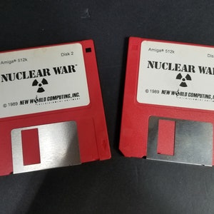 Vintage New World Computing Nuclear War 2 Disk Amiga Game Rare image 1