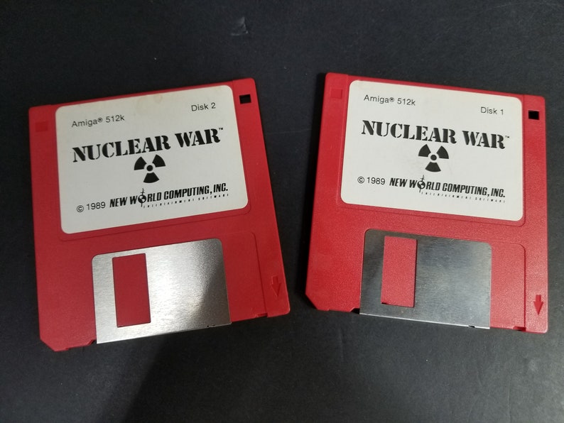 Vintage New World Computing Nuclear War 2 Disk Amiga Game Rare image 1