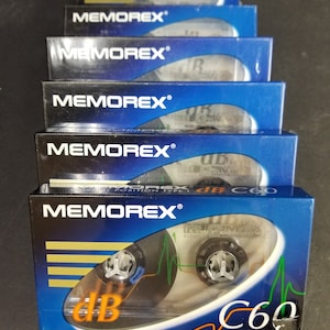 Vintage Memorex Lot Of 6 Kassetten Kassetten Db Serie C60 Typ I Neu versiegelt