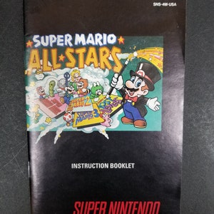 Super Mario All Stars - Super Nintendo SNES - Instructions Booklet