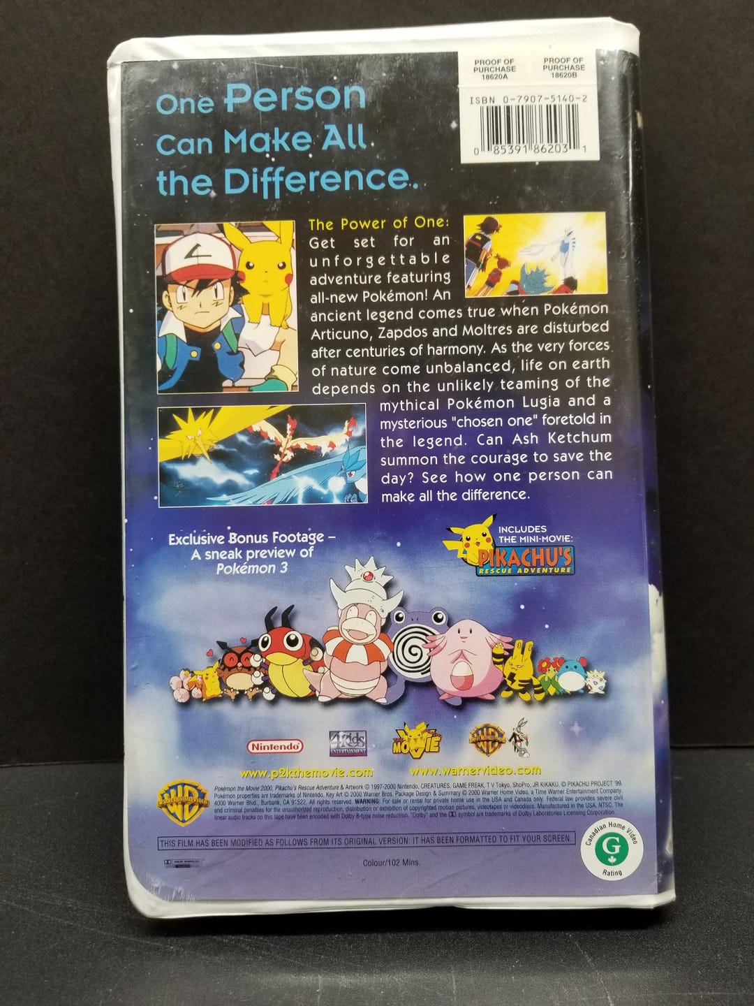 Pokemon 2000 the Movie Warner Bros VHS