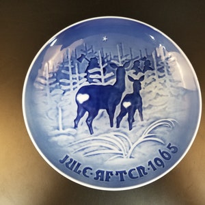 Copenhagen Porcelain Bing & Grondahl Christmas Plate Bring Home The Christmas Tree 1965