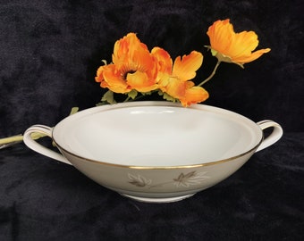 Vintage Zylstra Handcrafted Select Fine China Frosted Leaves Made in Japan Oval Serving Bowl with Handles