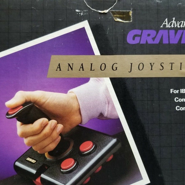 Joystick analogique vintage Advanced Gravis avec boîte pour IBM et compatible 15 broches MINT