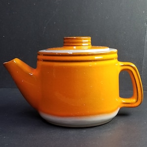 Vintage Ceramic Teapot Beauce Cartier C-61 Orange