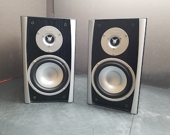Vintage Jensen Cahmpion Pair Of Bookshelf Speakers Black Missing Front Grid Working