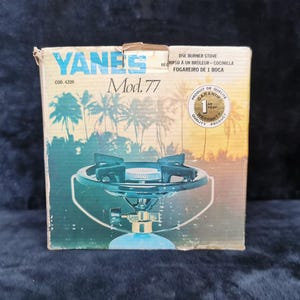 Yanes Mod 77 One Burner Camping Stove COD 4209 with Plastic Base and Original Box